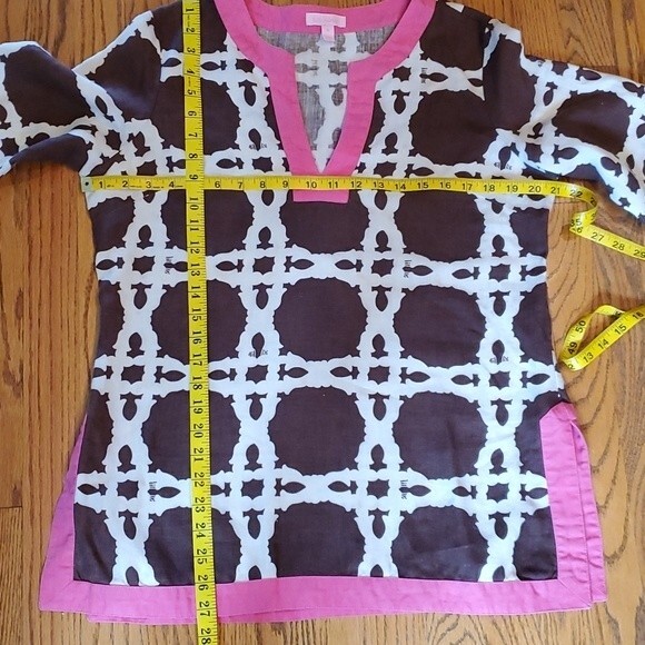 LILLY PULITZER LINEN GIMLET COURTSIDE TUNIC SIZE MEDIUM - Picture 11 of 11